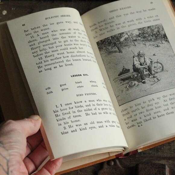Vintage 1920s Book, "McGuffey's Third Eclectic Reader", Revised Edition American - Picture 12 of 13